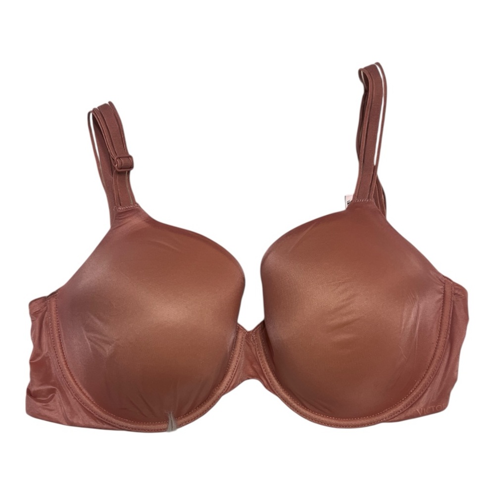 Victoria's Secret 34DD Lined Perfect Coverage Underwire Bra Mauve Pink Support